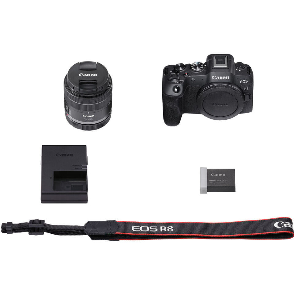 Canon EOS R8 + 24-50mm Lens Aynasız Fotoğraf Makinesi (İthalatçı Garantili)